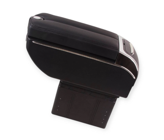 подлокотник - универсальный пластик/кожзам Vitol сдвижной черный HJ48020B - зображення 3