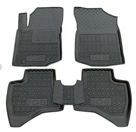 коврики салона Peugeot 108 2014-2021 борт 2,5см, с перемычкой