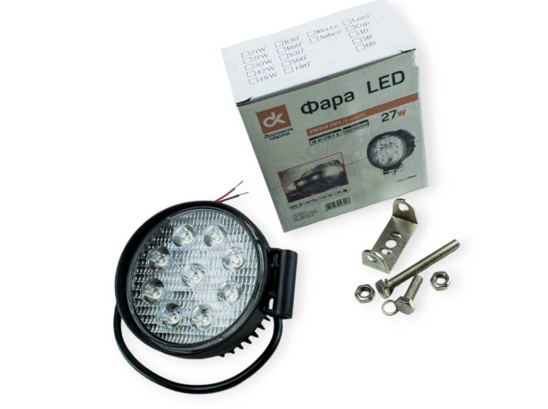 фара дополнительная LED  круглая 110x128 (Дм/Ш) 27W узкий луч (усилен) DK B2-27W-A SL - зображення 2