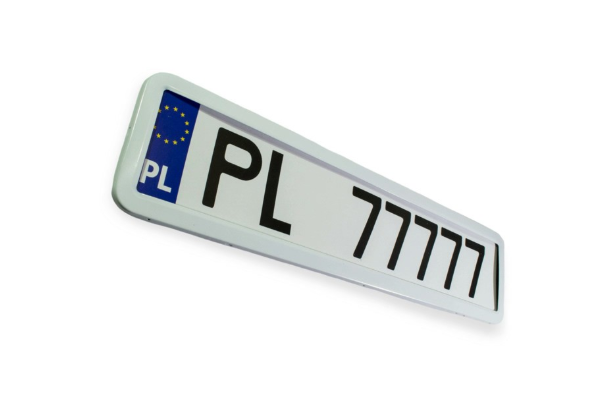 рамка под номер  нержавейка  книжка "глянцевая" белая Elegant