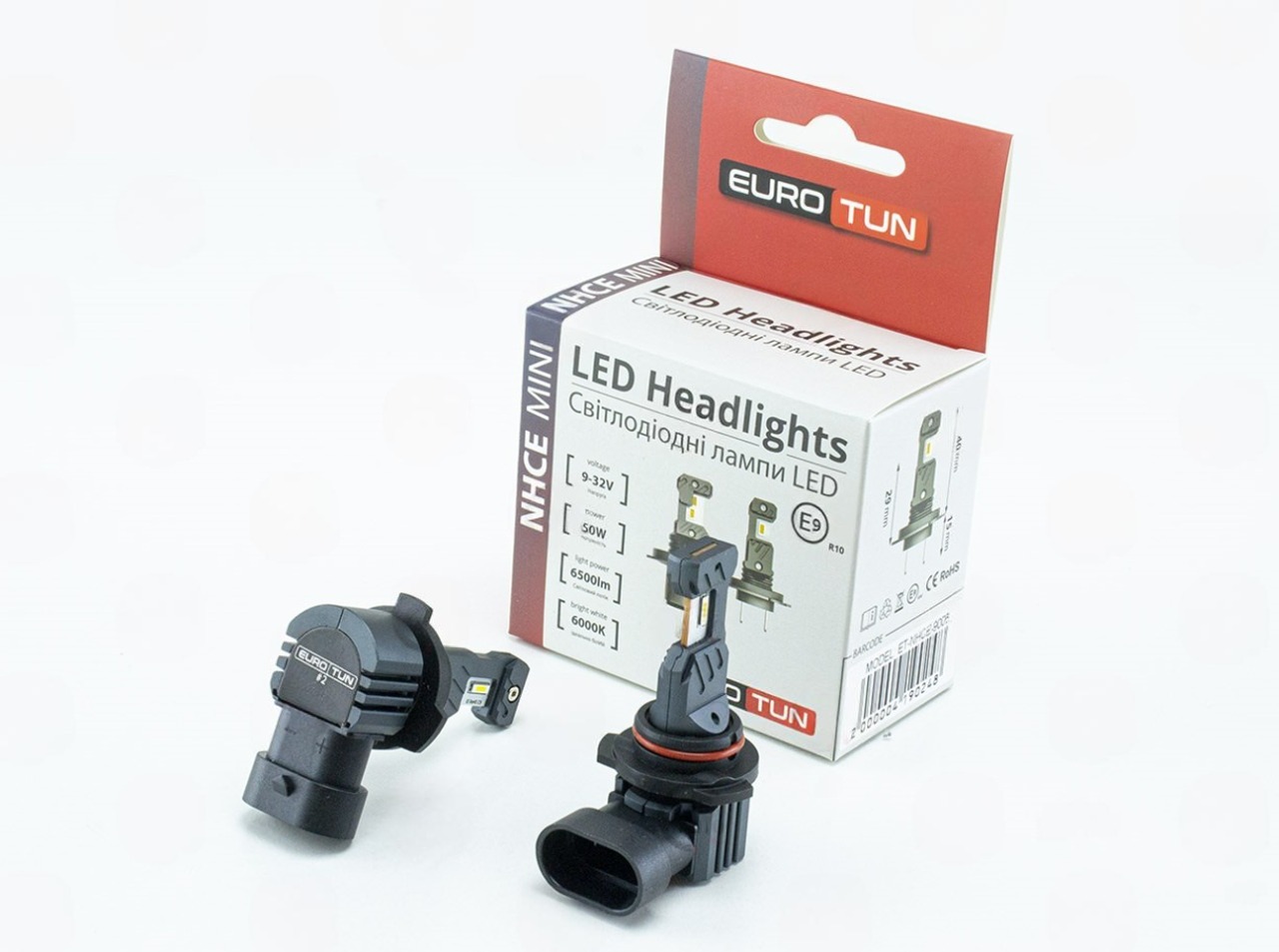 лампа LED HB4 12V-24V  50W EUROTUN NHСE 6500L 6500K радиатор