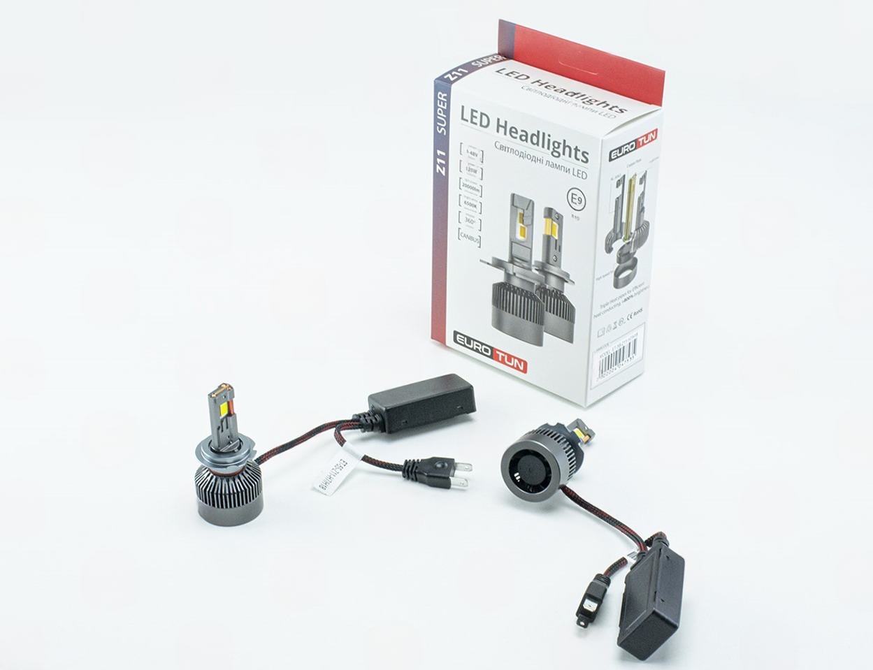 лампа LED H7 12V-24V 120W EUROTUN Z11 20000L 6500K CAN BUS радиатор с вентилят.