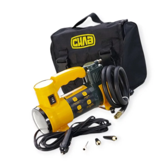 компрессор Сила  7атм/35л/1м шланг/прик/сумка/фонарь