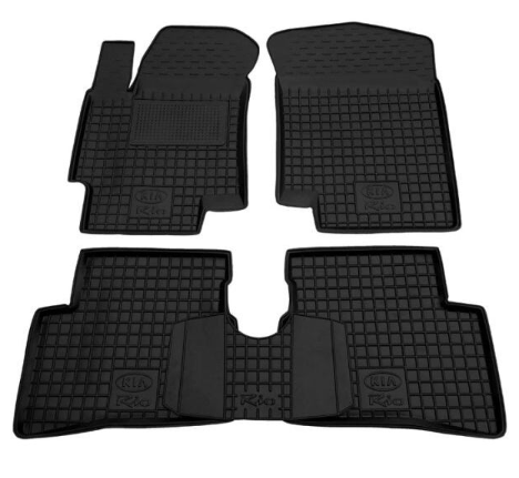 коврики салона Kia Rio 2005-2011 борт 2,5см, с перемычкой