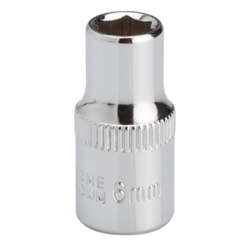 головка торцевая шестигранная 1/4"  6 мм CrV ET-0436 - зображення 2