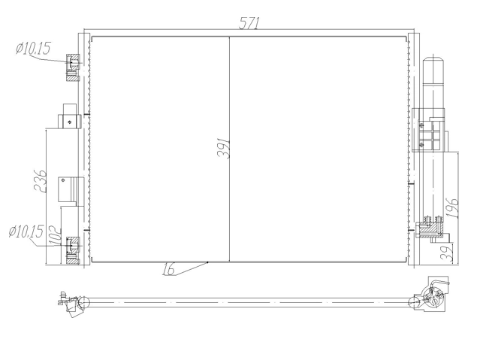 радиатор кондиционера Ford Focus, Kuga, Transit Connect 1.0/1.5EcoBoost, 1.5/1.6D 10->  (HART)