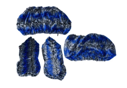 чехлы салона универс. "меховые" синие 3-х цветные  №5