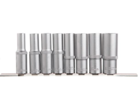 набор головок удлиненных 1/2"  8 шт, 10-22мм (планка) ET-6009 - зображення 3