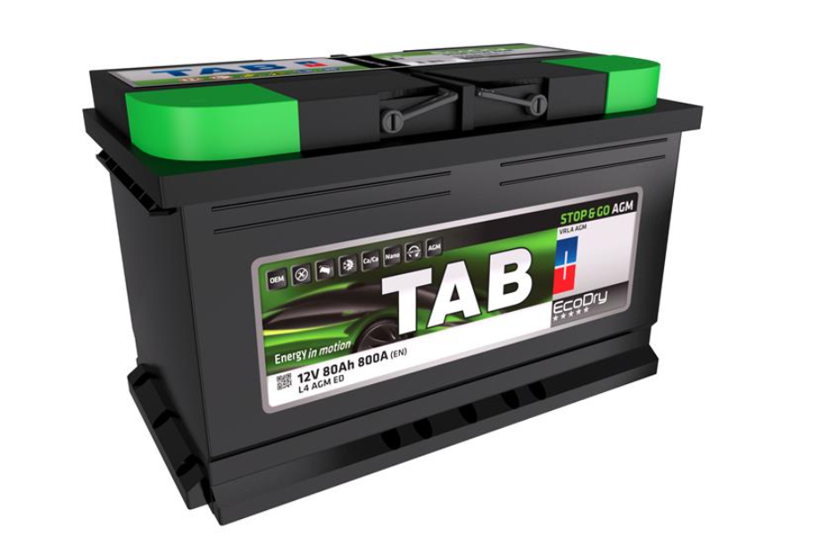 АКБ TAB Ecodry AGM, 80Ah, 800A EN, 315x175x190, B13, правый "+", AGM Аккумулятор (START-STOP)