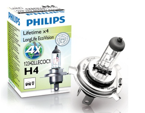 лампа H4 12V 60/55 (43) PHILIPS LongLife EcoVision