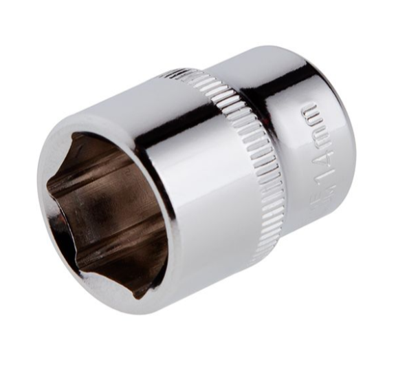 головка торцевая шестигранная 1/4" 14 мм CrV