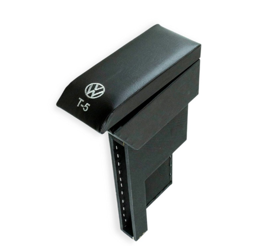 подлокотник VW T5  1+2  черный  с вышивкой (кожзам)