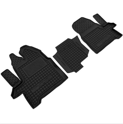 коврики салона Ford Transit Custom, Tourneo Custom 2012-> борт 2,5см 1+2 (1-й ряд), с перемычкой