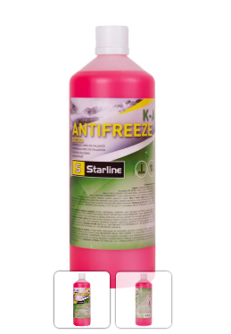 Антифриз STARLINE KA / JAPAN-KOREA STAND. / концентрат / 1л. / етиленгліколь / New: Рожевий /
