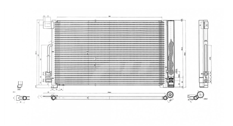 радиатор кондиционера Fiat Fiorino, Peugeot Bipper, Citroen Nemo 08->  (HART)