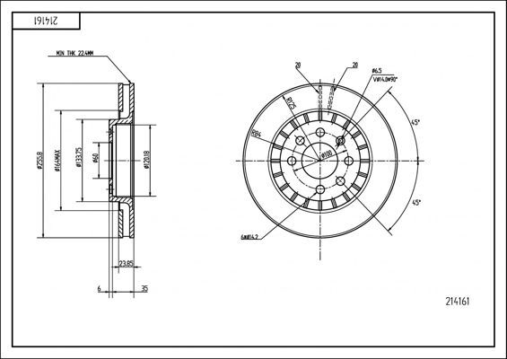 диск тормозной Daewoo Lanos d14 (HART)