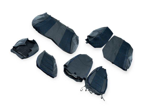 чехлы салона Daewoo Lanos  "Koston" РОМБ синие