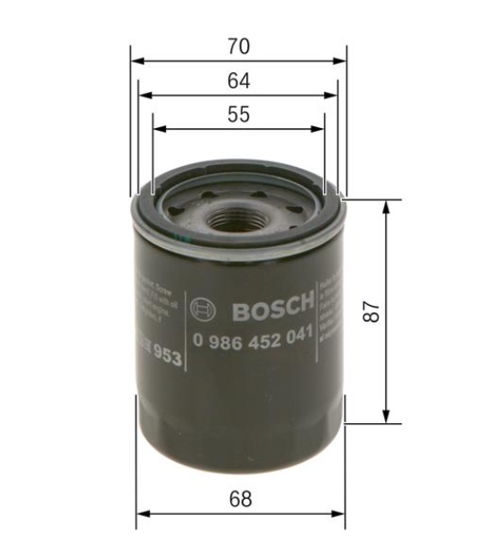 Масляний фільтр 0 986 452 041 - зображення 2