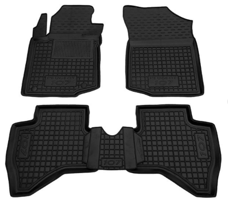 коврики салона Peugeot 107 2005-2009 борт 2,5см, с перемычкой