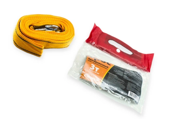 трос буксир. лента   3 т х 4,5м х 60мм крюк/оранж/кулек/полипропилен Lavita