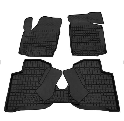 коврики салона Skoda Rapid, Seat Toledo 2012-2019  борт 2,5см, с перемычкой