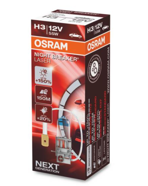 лампа H3 12V 55 W  OSRAM Night Breaker Lazer +150%