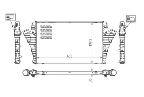 радиатор интеркулера Opel Vectra C 1.9CDTI 04->  (HART)