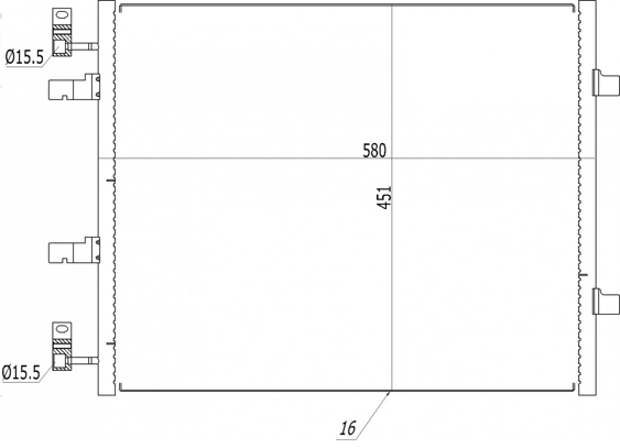 радиатор кондиционера Renault Trafic 2.0CDTI 06->  (HART)