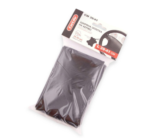 оплетка руля  L  кожа  (39 - 41 см)  черная CarLife  с иголкой