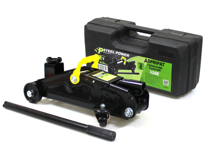 домкрат гидравл. подкатной 2 Т  135-300мм 6,3кг  (футляр) Steel Power