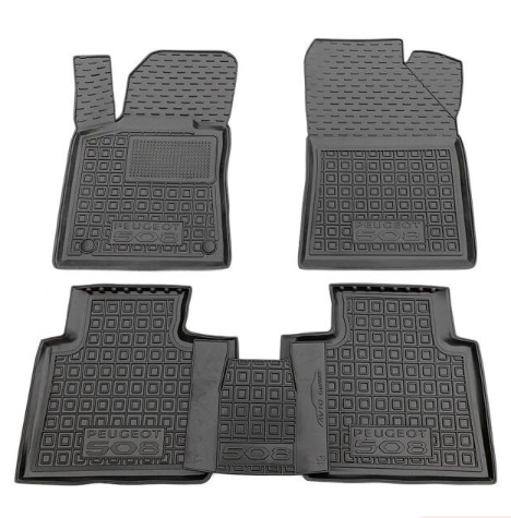 коврики салона Peugeot 508 2018-> борт 2,5см, с перемычкой