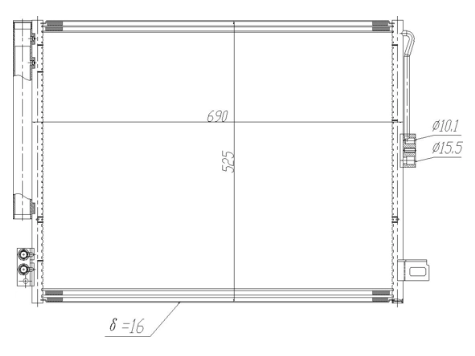 радиатор кондиционера Jeep Grand Cherokee 3.0-3.6 11->  (HART)