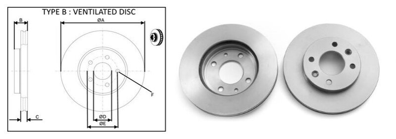 диск тормозной пер. Renault Kangoo I 1.2-1.4-1.9D, Clio II, Megane I, 19, (238mmx20mm)  (APLUS)