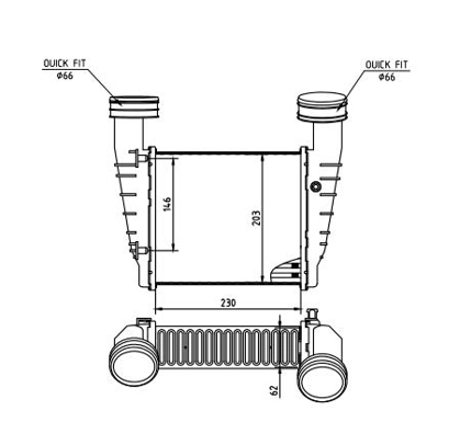 радиатор интеркулера VW Passat 1.9/2.0TDI (00-05)  (HART)