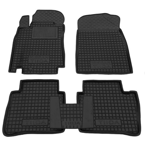 коврики салона Nissan Tiida 2004-> борт 2,5см, с перемычкой