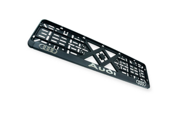 рамка под номер книжка  "AUDI"  рельефная хром улучшенная