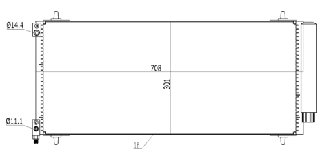 радиатор кондиционера Citroen C5, C6, Peugeot 407, 607 (04-12)  (HART)