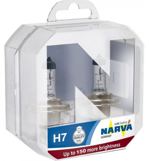 лампа H7 12V 55 W NARVA RP +150% (пара)