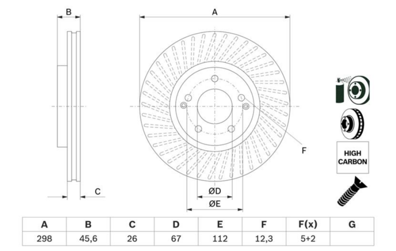 Гальмівний диск 0986479E36 - зображення 2