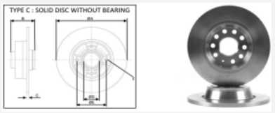 диск тормозной зад. VW Passat B6/CC/B7 (282mmx12mm) (APLUS)