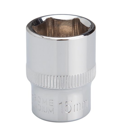 головка торцевая шестигранная 3/8"  15 мм CrV ET-0415 - зображення 2
