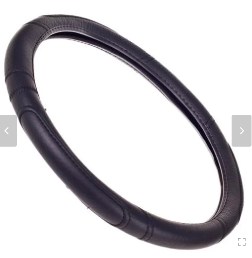 чехол руля  XХХXL  кожзам  (50 - 52 см)  черный Vitol  коричневая нить F 16113XХХXL - зображення 2