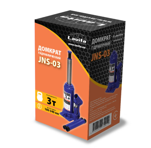 домкрат гидравл.  3Т  180-340мм  (коробка) Lavita LA JNS-03 - зображення 3
