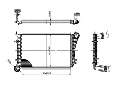 радиатор интеркулера VW Caddy III 1.9/2.0 TDI (04-10)  (HART)