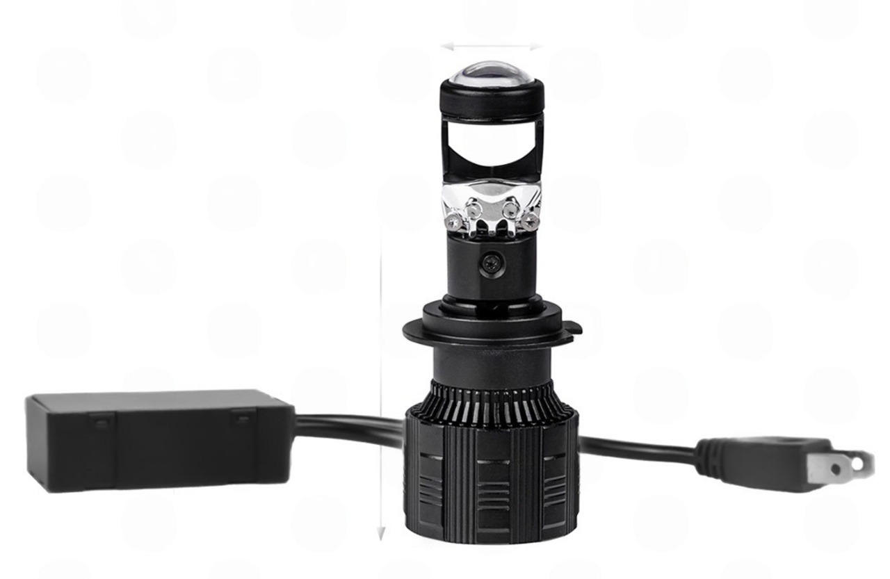 лампа LED з лінзою H7 12V-24V 60W EUROTUN NL19 10000L 6000K CAN BUS радіатор з вентилятом. ET-NL19-H7 - зображення 2