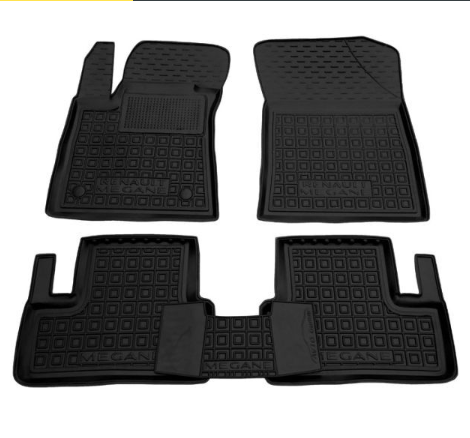 коврики салона Renault Megane lV 2016-> хетчбек борт 2,5см, с перемычкой