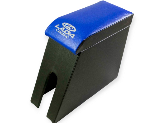 подлокотник ВАЗ 2101-06  синий  с вышивкой (кожзам)