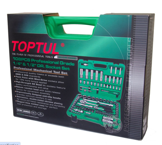 Набір інструменту  1/4"&1/2"  108 од. (12-гр.) new box GCAI108R1 - зображення 3