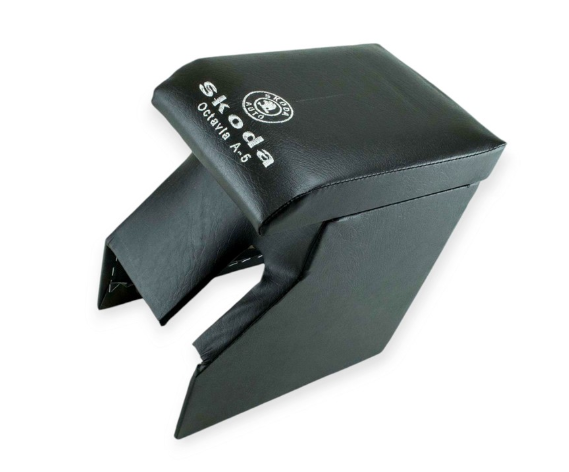 подлокотник Skoda Octavia A-5  черный  с вышивкой (кожзам)