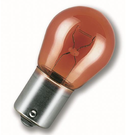 лампа A 12V PY21W BAU15s OSRAM Yellow смещ. цоколь